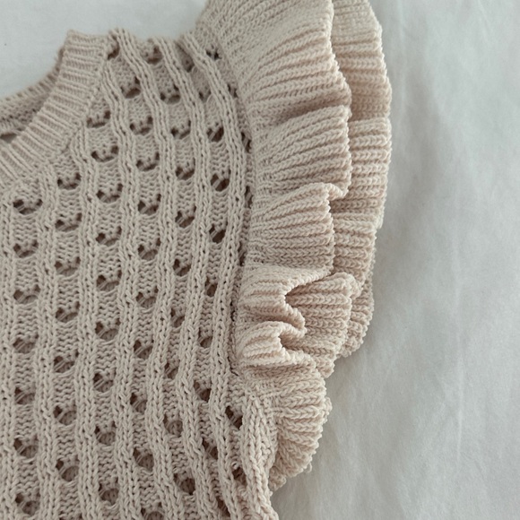 The Vintage Shop Open-Knit Sweater in Cream - Picture 4 of 5